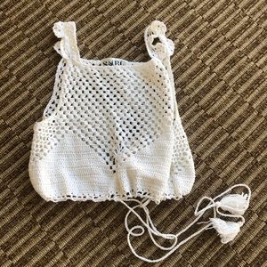 white crochet top